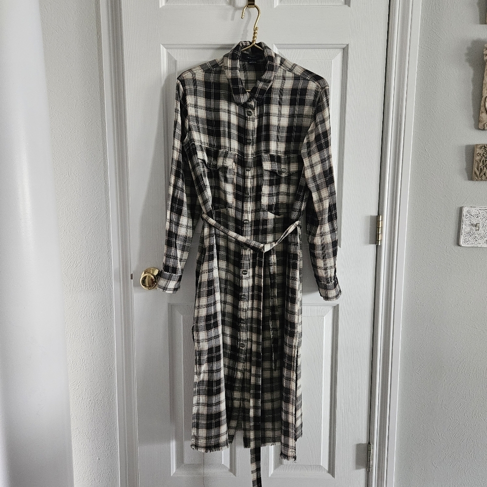 NWOT Sanctuary 'Boyfriend For Life' Plaid Midi Shirt Dress